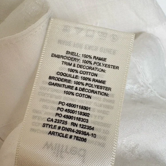 Wilfred Front Tie Blouse - Nomad Tie Front Top Size Women’s Medium Ramie - Picture 6 of 10